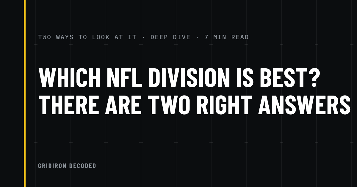 Which NFL Division Is Best? There Are Two Right Answers