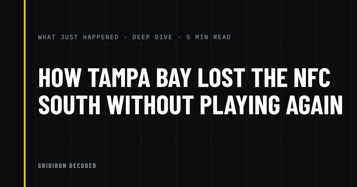 How Tampa Bay Lost the NFC South Without Playing Again