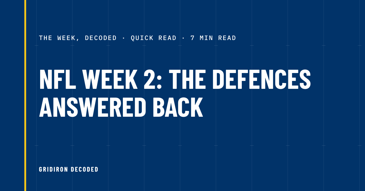 NFL Week 2: the defences answered back