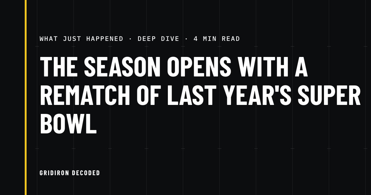 The season opens with a rematch of last year’s Super Bowl