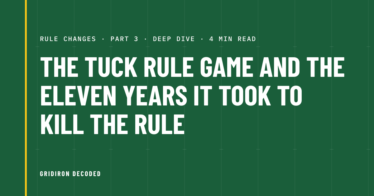 The Tuck Rule game and the eleven years it took to kill the rule