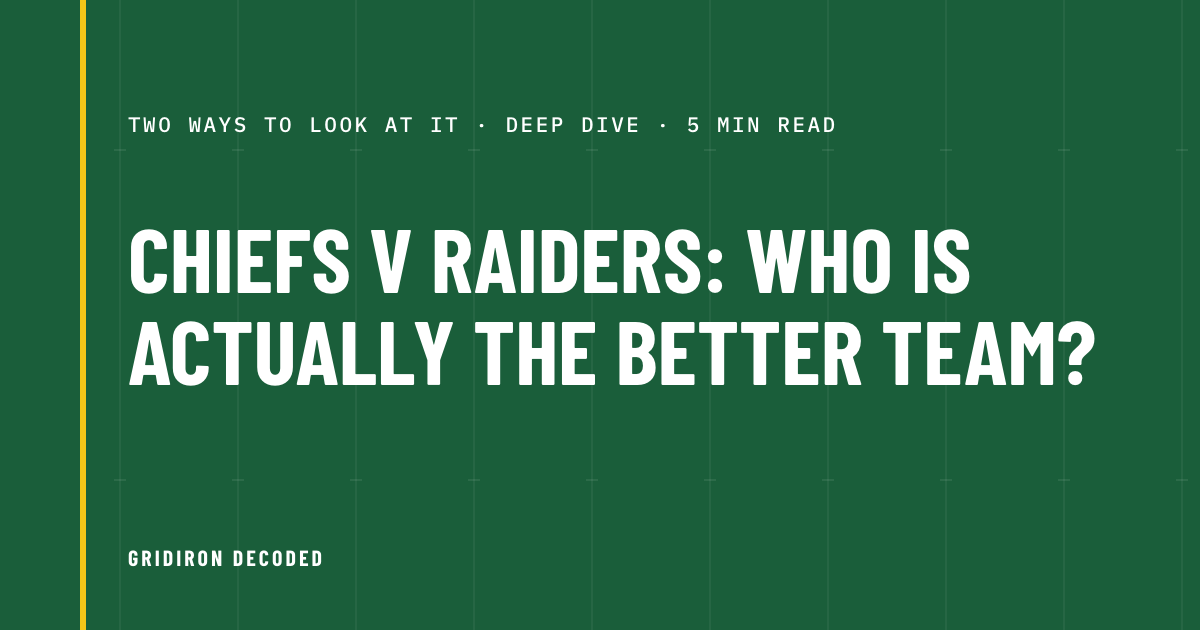 Chiefs v Raiders: Who Is Actually the Better Team?