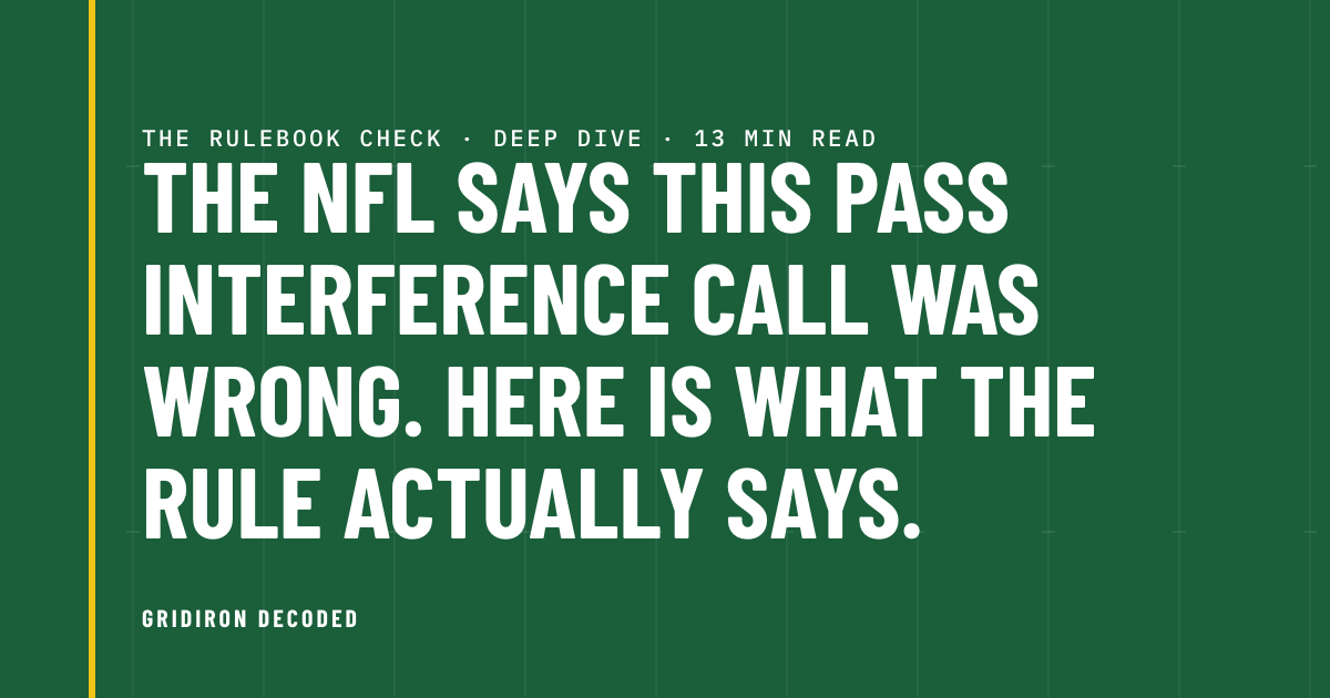 The NFL says this pass interference call was wrong. Here is what the rule actually says.